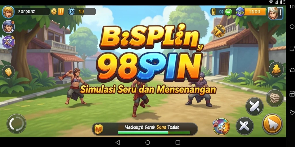 Gameplay seru dalam 98SPIN menampilkan interaksi karakter.