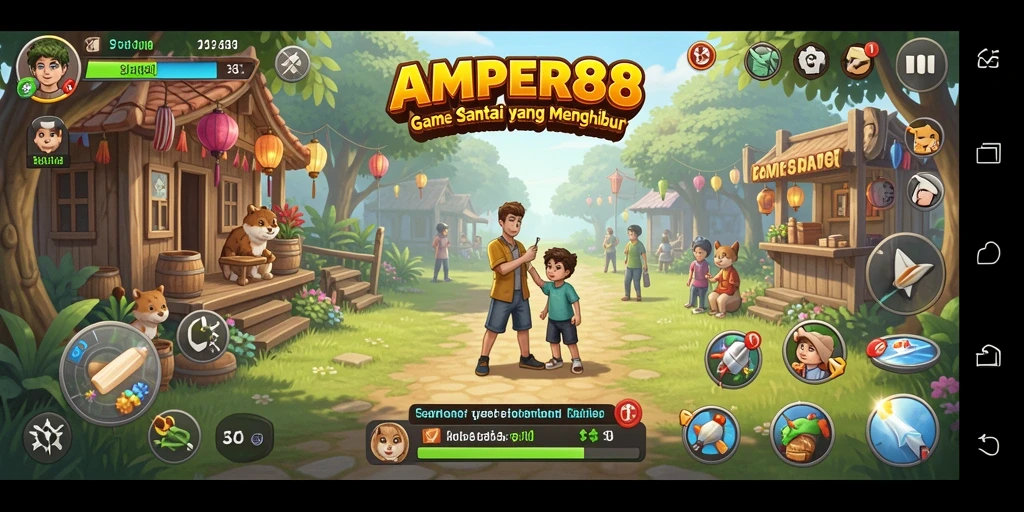 Tampilan gameplay AMPER88 yang menarik dan penuh warna.