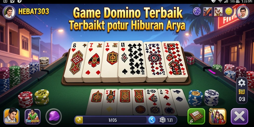 Tampilan gameplay seru dalam HEBAT303 yang menampilkan Domino.