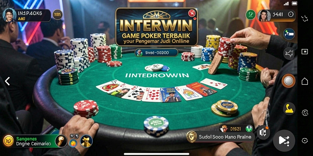 Screenshot INTERWIN menampilkan gameplay poker yang menarik dan interaktif.