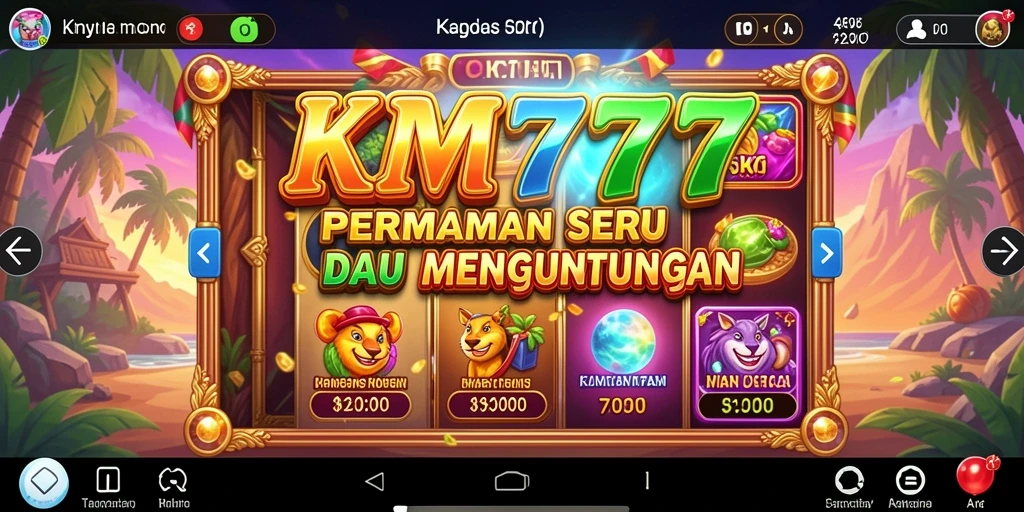 Tampilan gameplay KM777 yang menarik dengan slot beragam.