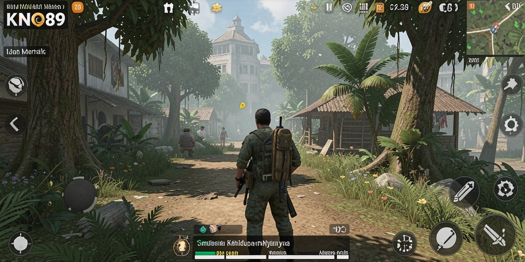 Screenshot gameplay KNO89 yang menunjukkan interaksi kehidupan simulasi.
