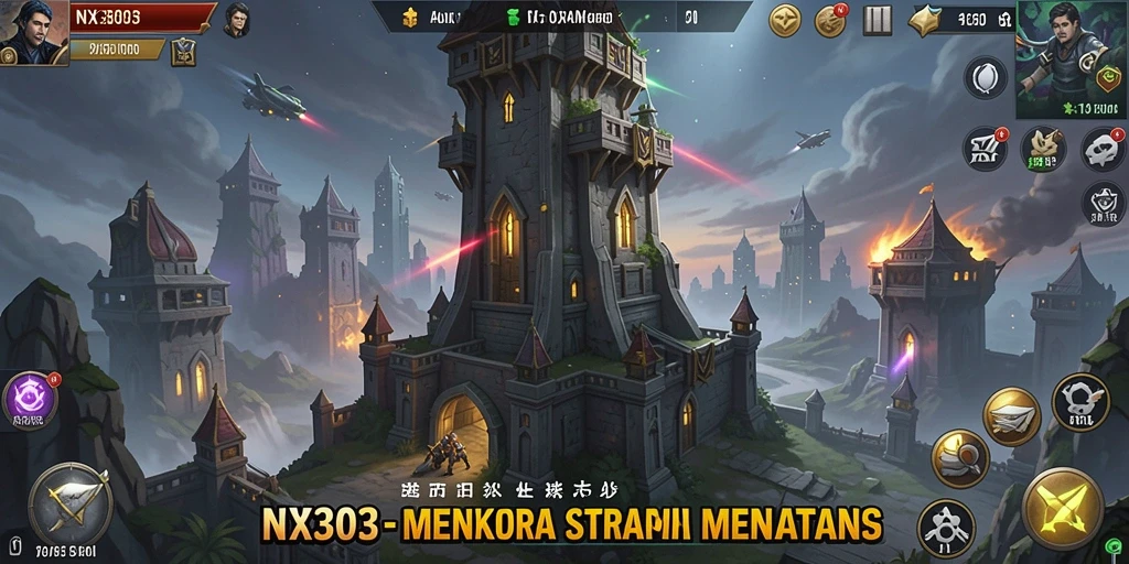 Tampak seru dari gameplay pertahanan menara NX303.
