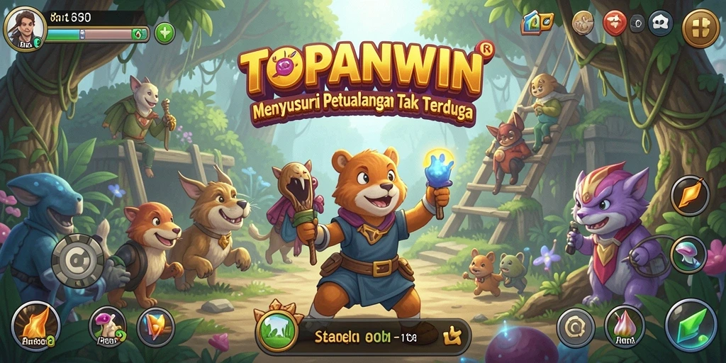Tangkapan layar TOPANWIN menampilkan aksi seru dalam gameplay petualangan.