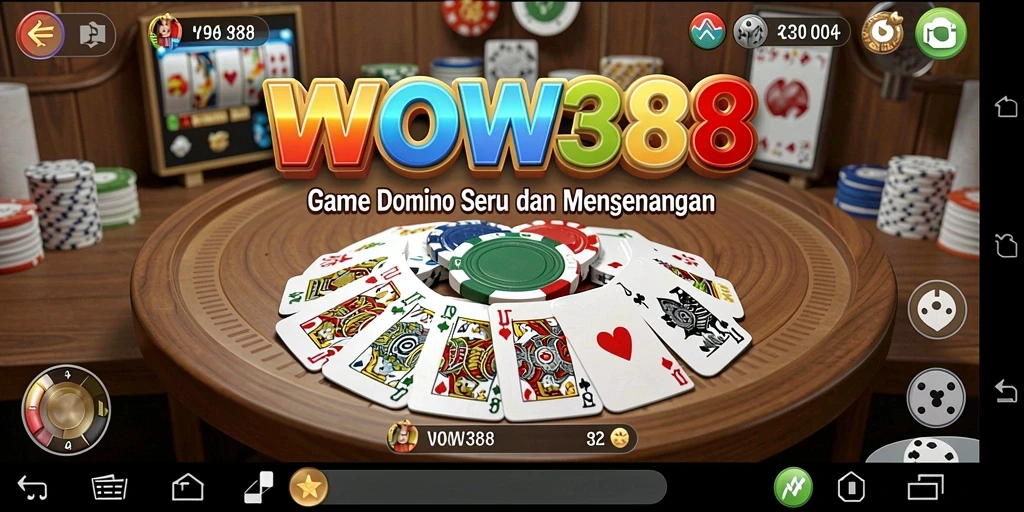 Tampilan gameplay WOW388 yang menarik dengan aksi seru permainan Domino.
