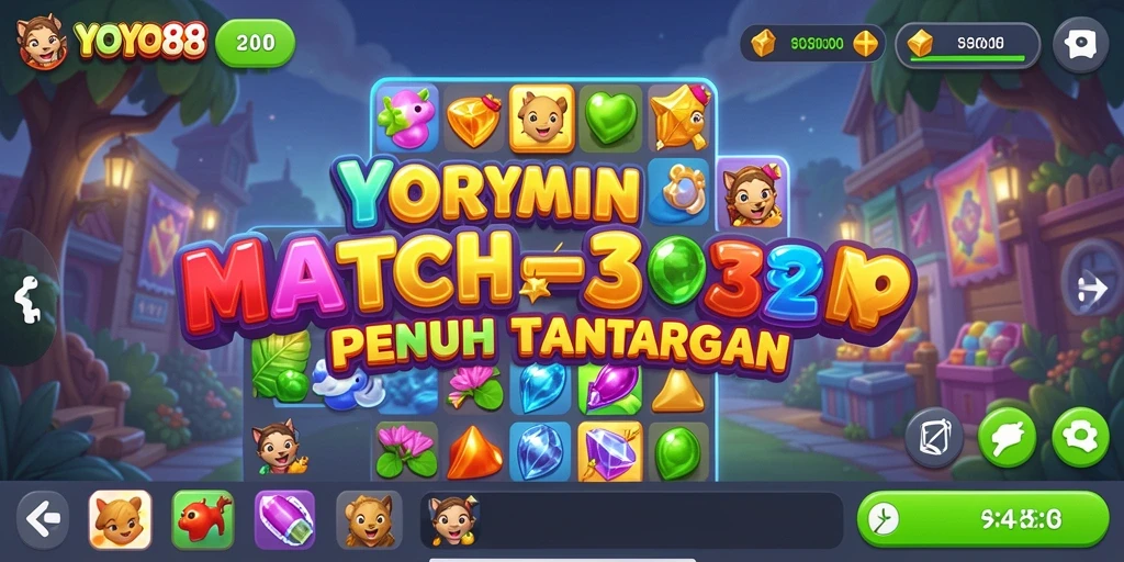Gameplay seru dengan tantangan mencocokkan tiga benda.